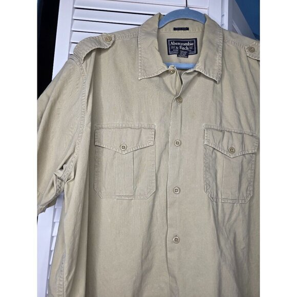 Abercrombie & Fitch Safari Button Shirt Short Sleeve XL Outdoor - Picture 2 of 16